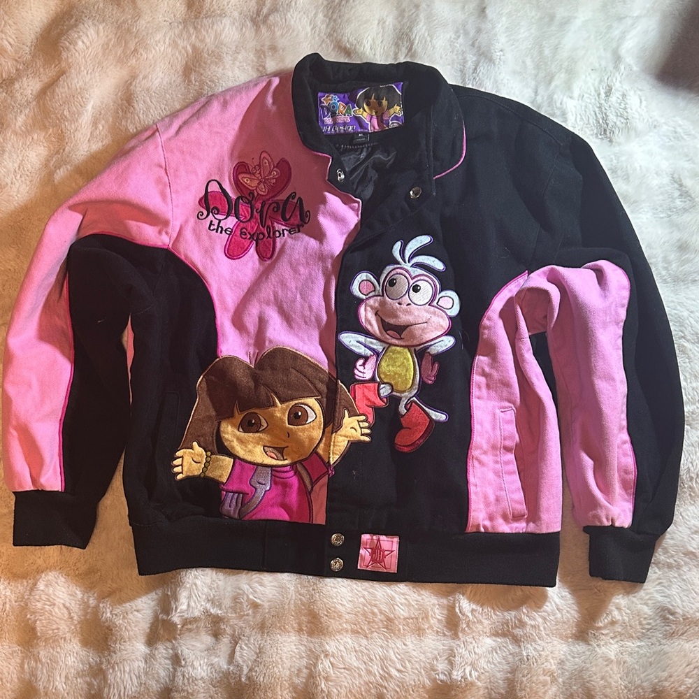 Nickelodeon Black and Pink Dora the Explorer Jean Jacket